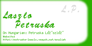 laszlo petruska business card